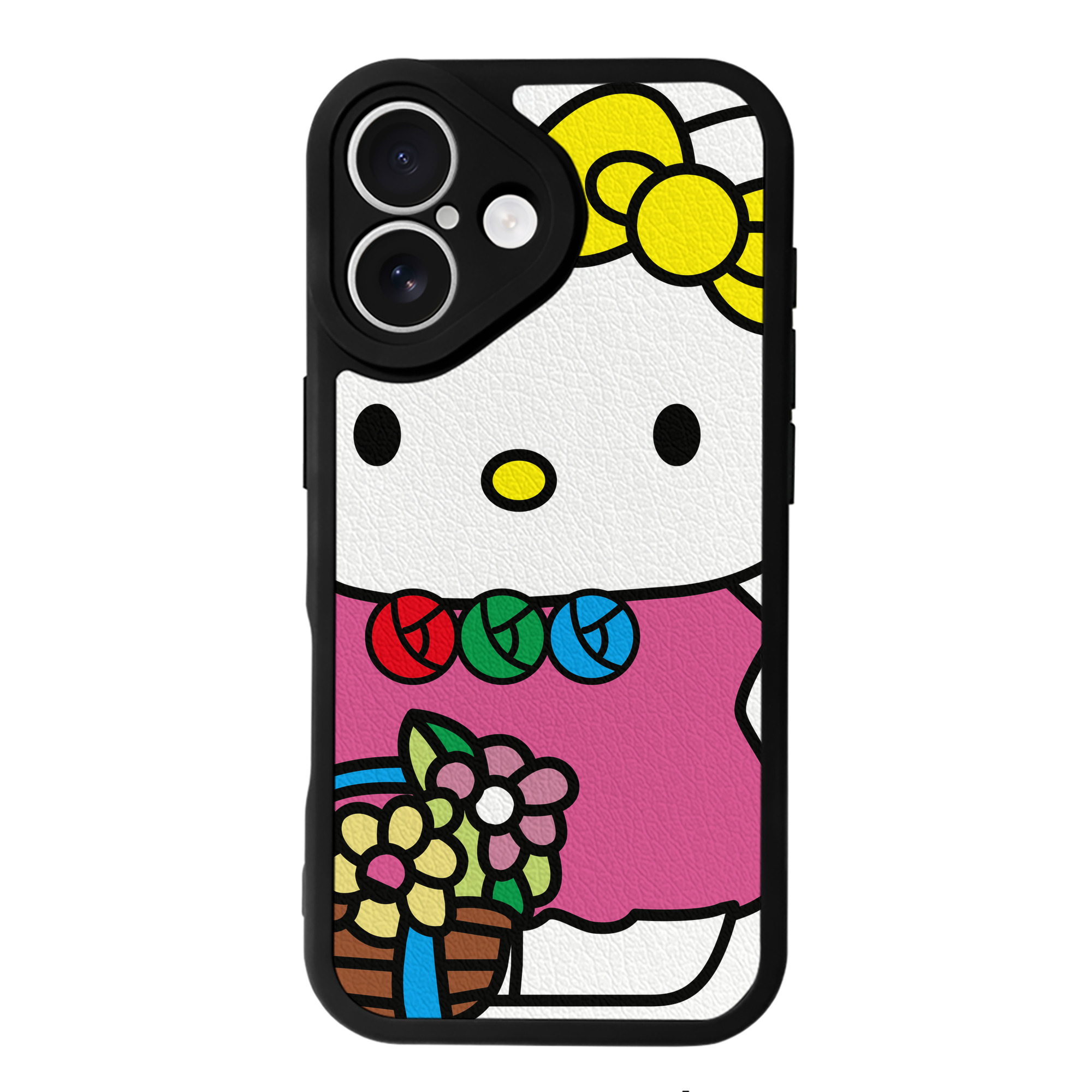 （画像用） Hello Kitty ハローキティ 【iPhone 16シリーズ対応】シリコンスマホケース（レザー調） 材質：シリコン